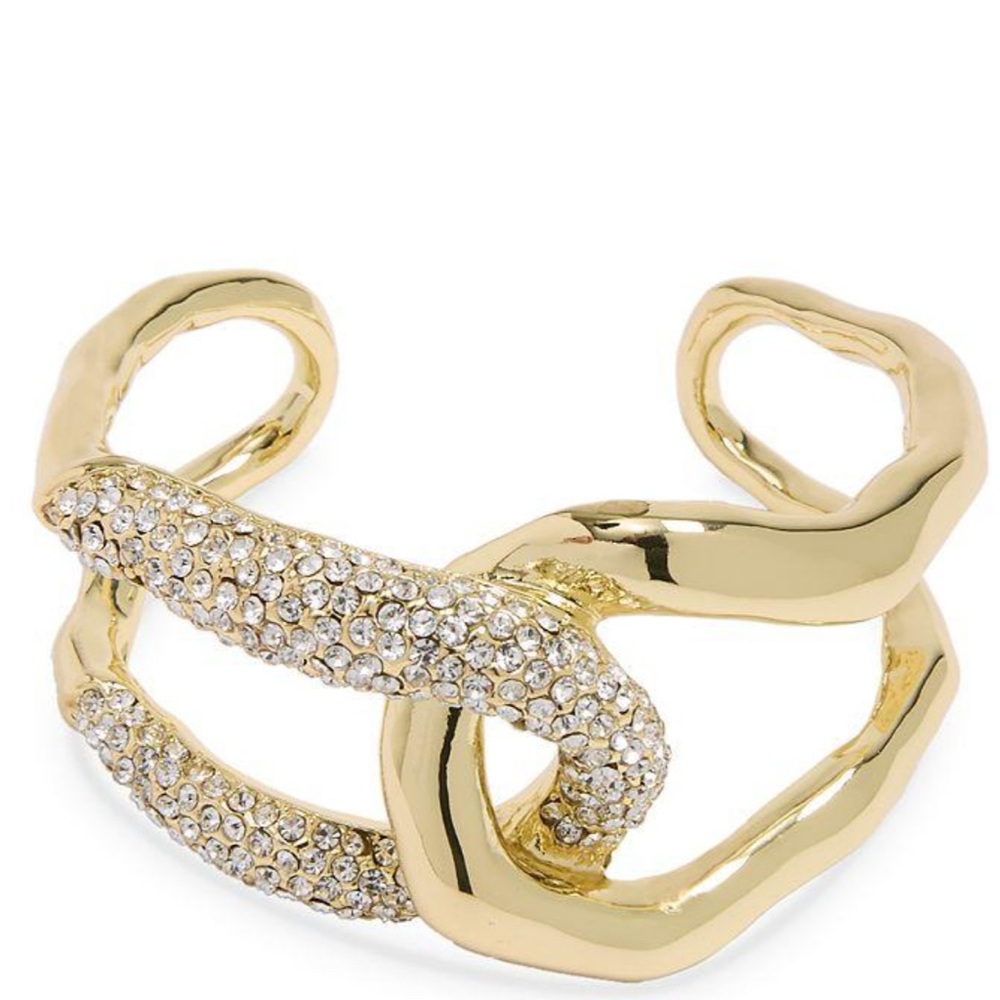 NWT ⚜️💎⚜️ Natasha Pave Crystal Interlocked Cuff
Bracelet in Gold - Picture 4 of 8